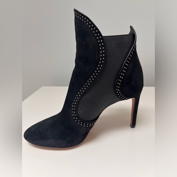 Brand NEW couture designer Alaïa black suede stiletto booties, size 35.5 - Picture 2 of 10